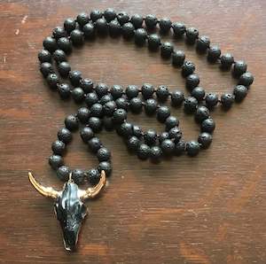 Necklaces: Necklace lava stone 8mm