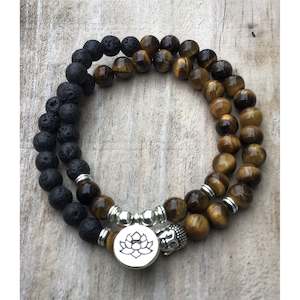 Necklaces: Tiger eye/lava stone 8mm necklace/bracelet