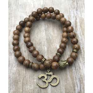 Necklaces: Wood Buddha 8mm necklace/bracelet