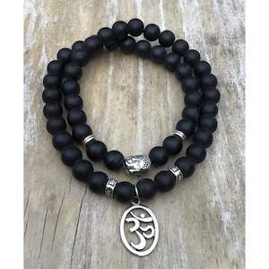 Onyx Om 8mm necklace/bracelet