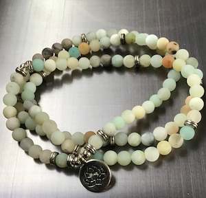 Necklace, 6mm frosted amazonite