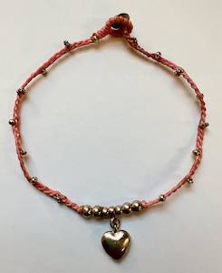 Anklets: Anklet pink heart