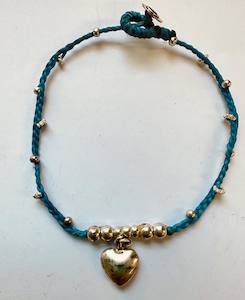 Anklet turquoise heart