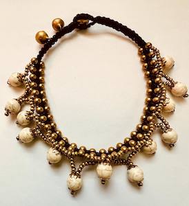 Anklet Bohemian girl white