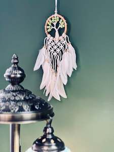 Dreamcatcher: Tree of life, green beads 9cm