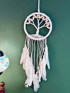 Dreamcatcher: Tree of life, natural beads 17cm