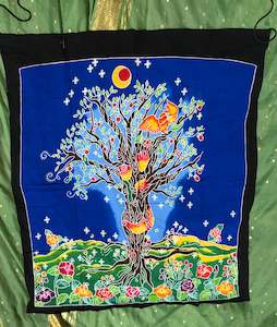 Buntings And Flags: Wall hanging tree no6a 110cm x 90cm
