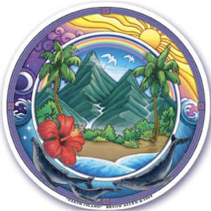 Window Stickers: Earth Island, wind sticker, S-55