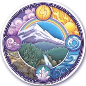 Rainbow Mountain , window stickers S-46