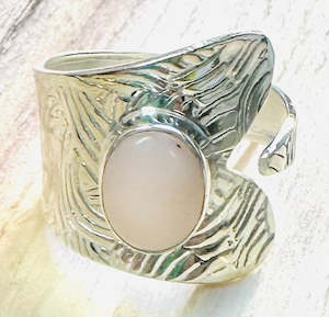 Rings: Ring, Pink Opal, 925 Stirling Silver