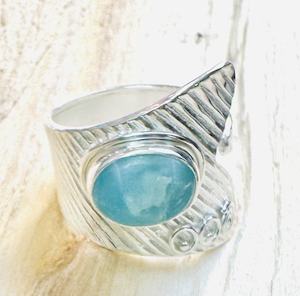 Rings: Ring adjustable, turquoise, Stirling silver 925