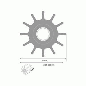Johnson Pump: Johnson 09-814B Impeller Kit for F9 Pumps (Neoprene)