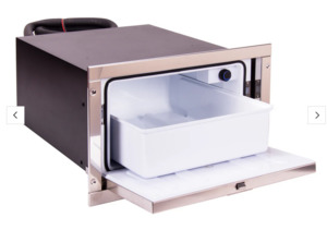 Galley: Isotherm CR 36 Inox built-in drawer fridge