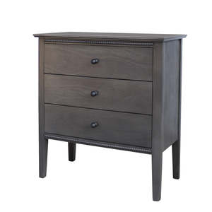 Furniture: Beaded 3-Drawer Bedside Table
