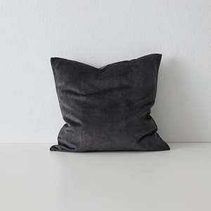 Cushions: Lovely Asphalt Velvet Cushion