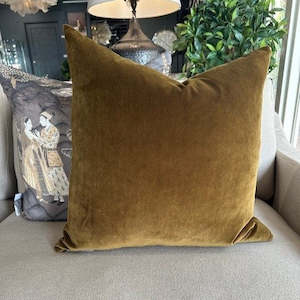 Cushions: City Velvet Ochre Cushion