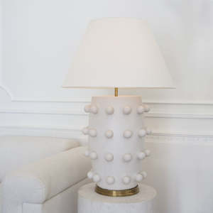 Lighting: Linden Large Table Lamp - White - by Kelly Wearstler