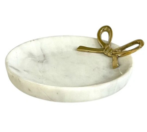 Decor: Marble Dish with Bow Detail