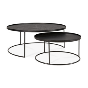 Furniture: Ethnicraft Tray Nesting Coffee Table Set
