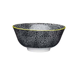 Tableware: Black Floral Bowl