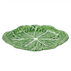 New: Cabbage Melamine Oval Platter 40cm - Green