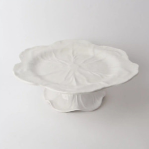 New: Cabbage Melamine Cake Stand White