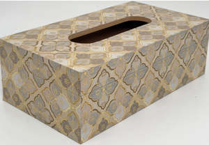 Decor: Tissue Box - Grey Tile