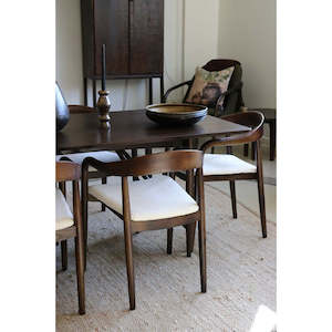 Furniture: Viva Chair in Dark Elm and Natural Boucle