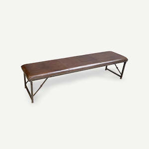 Iron & Leather Bench