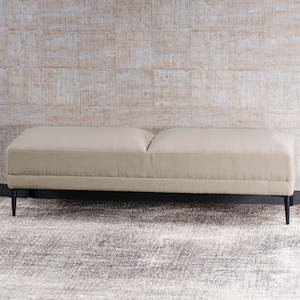 Furniture: Renzo Natural Linen Ottoman