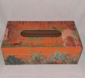 Decor: Tissue Box - Orange Jungle
