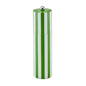 Homeware: Green Striped Column Salt or Pepper Mill