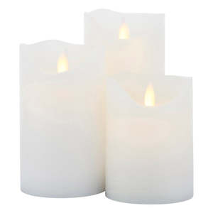Lighting: Sara S/3 Candles D75 White Rechargeable