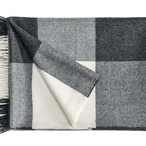 Christian Fischbacher Carre Throw - Charcoal/White