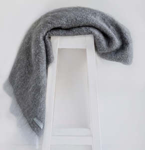 Throws: Mohair Throw - Pewter