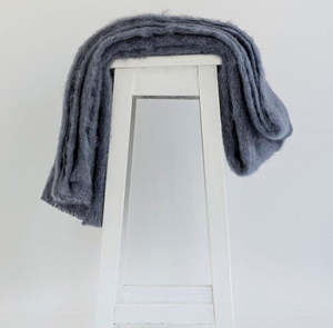 Throws: Mohair Throw - Storm