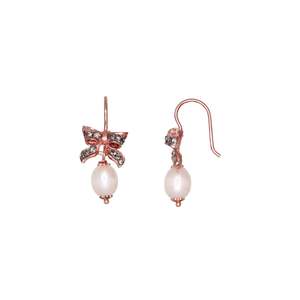 Jewellery: #0811 Bow Pearl Drop Earrings