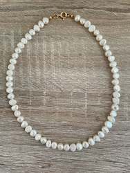 Necklaces: Pearl Nugget Necklace Choker style