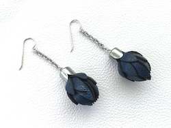 Wild Flower Collections: Wild Flower Bud Earrings - Navy Blue-in your choice of style