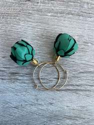 Leather Collection: Emerald Green Flower Bud bloom