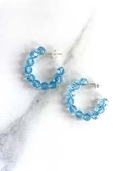 Earrings: Aquamarine Swarovski Classic Hoops