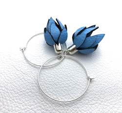 Leather Collection: Pre Order -Wild Flower Bud Earrings your choice of style  - Sky Blue