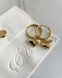 Earrings: Puff Modern Hearts