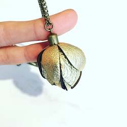 Necklaces: Wild Flower Necklace on Bronze Chain in Your Choice of Colour