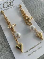 Earrings: I love Dachshunds Earrings- Gold