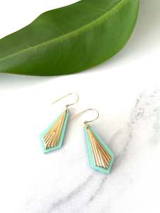 Befallen Leather Collection: Diamond Drops-Mint