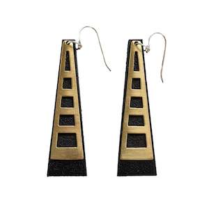 Befallen Leather Collection: Tower Earrings -Windows