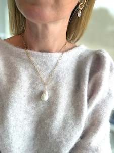 Pearls: Baroque Pearl Paperclip Chain Necklace