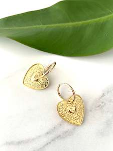 Heart Cross Hoops #245