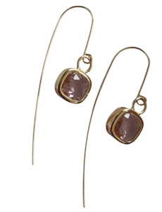 Metals And Pearls: Pink Cushion Statement Ear Wires